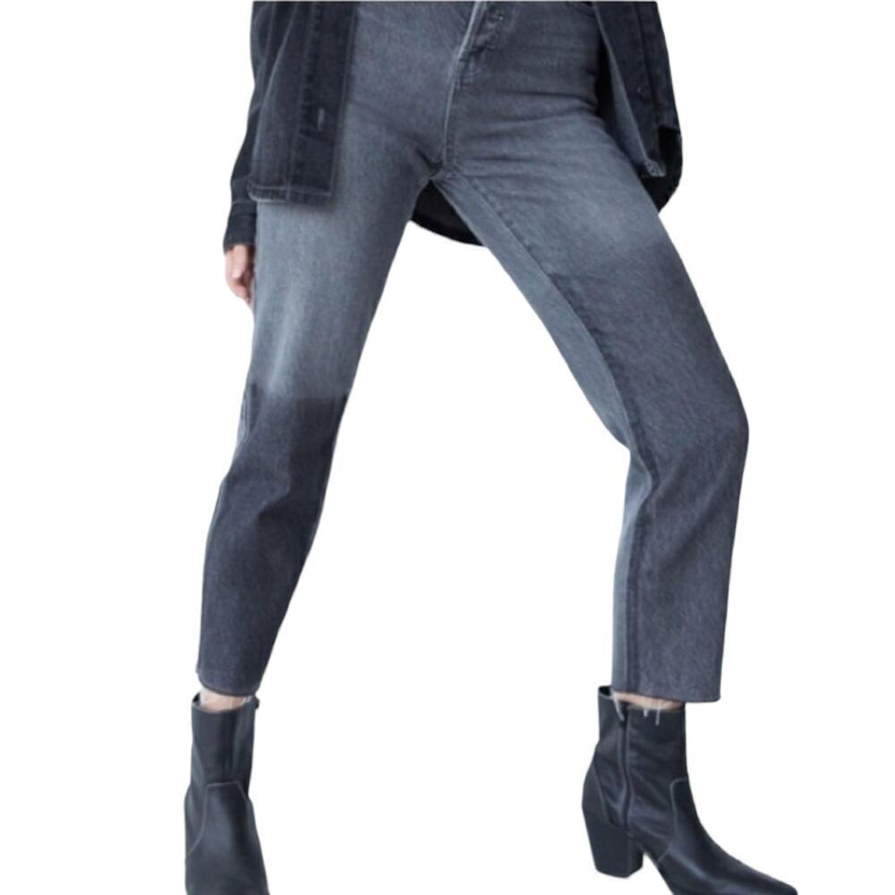 PacSun Womens Eco Black Two-Tone High Waisted Straight Leg Jeans Denim NEW